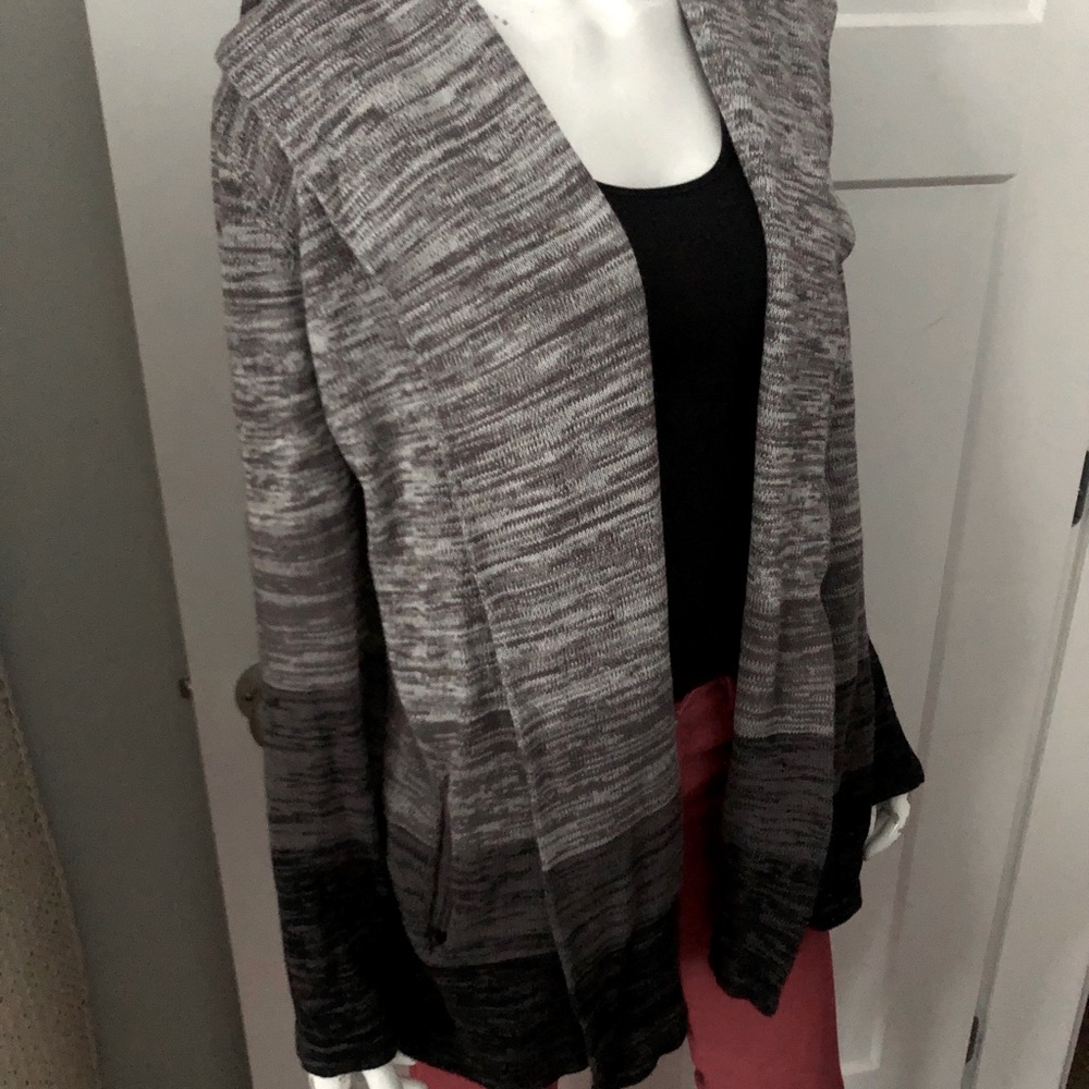 Gray Marled Open-Front Women's Cardigan Sweater